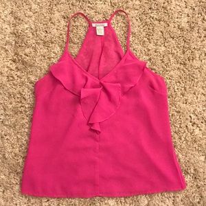 Hot Pink Ruffled Tank Top